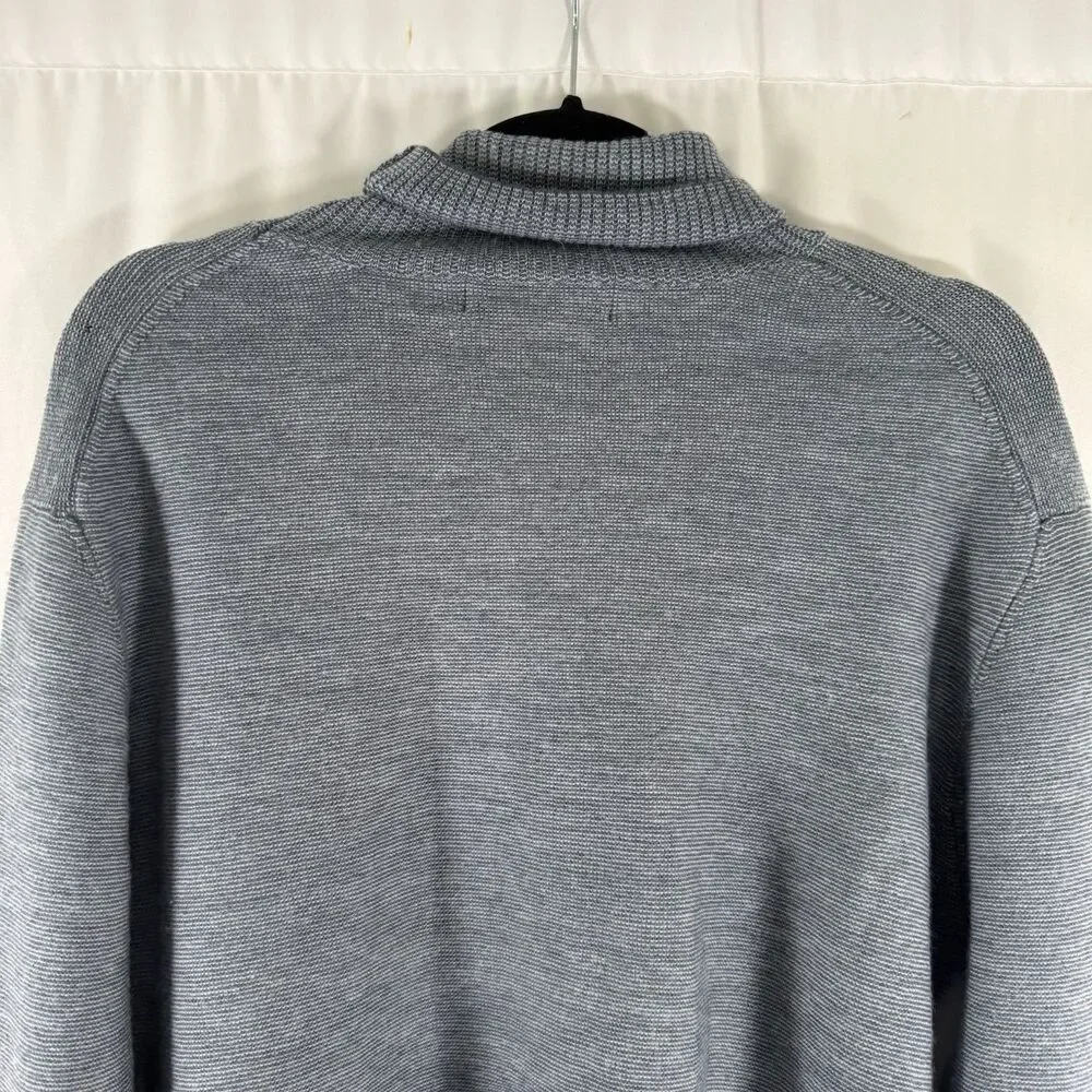 Banana Republic 100% Merino Wool Sweater Women's XL Grey Turtleneck Pullover